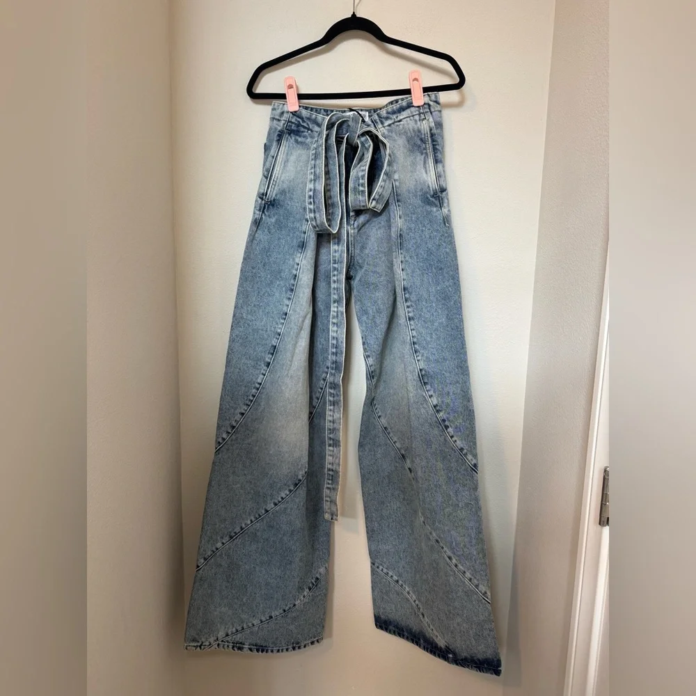 The Attico Blue Paneled Jeans NWT - Picture 3 of 13